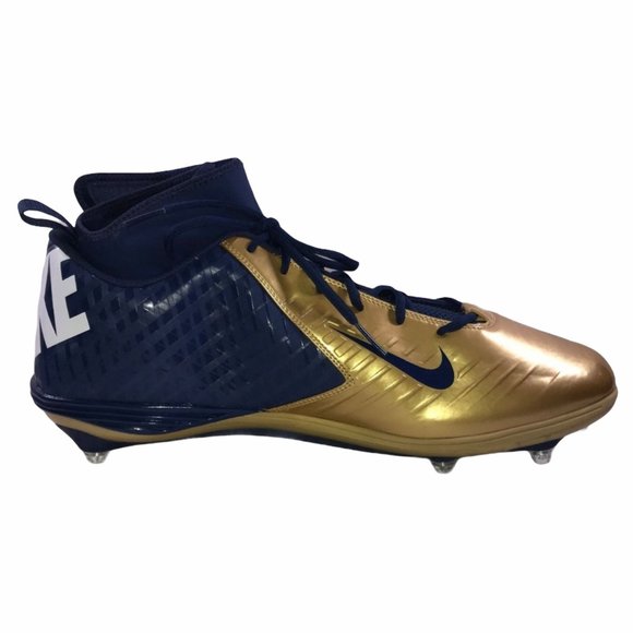 NWOT Nike Superbad Pro Lunarlon Gold Blue Football Player Cleats Men's 18 - Picture 5 of 9